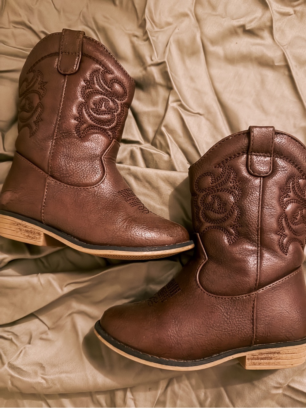 Brown Embroidered Western Cowboy Boots